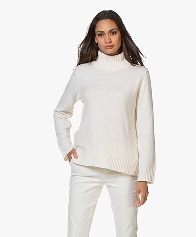 Josephine & Co Anton Merino Blend Turtleneck Sweater - Off-white