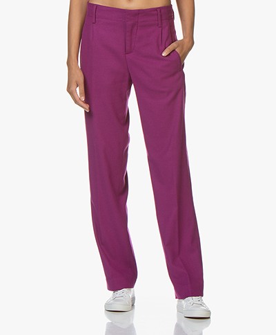 Drykorn Gorgeous Flannel Pants with Wide Legs - Violet