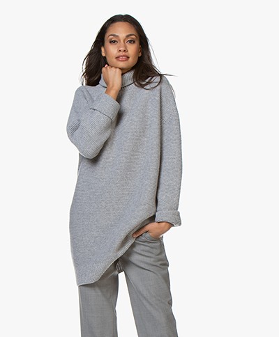 Drykorn Didina Oversized Turtleneck Sweater - Grey
