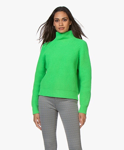 Drykorn Cynara Rib Knitted Turtleneck Sweater - Green