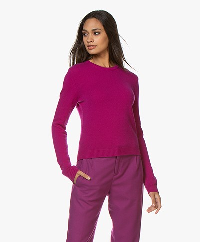Majestic Filatures Round Neck Sweater with Cashmere - Orchidée