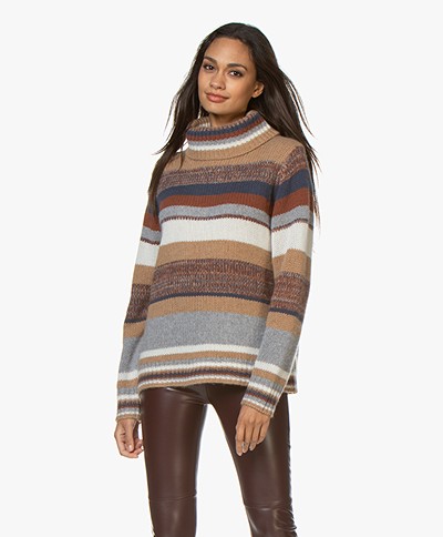 Repeat Luxury Cashmere Stiped Sweater - Multicolored
