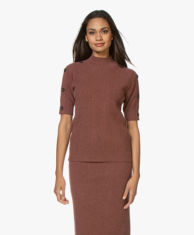 Repeat Cashmere Short Sleeve Sweater - Terra