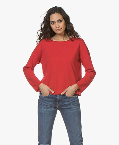 no man's land Wool and Cashmere Pullover - Scarlet