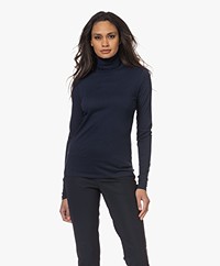 Resort Finest Katoen-Cashmere Colshirt - Navy