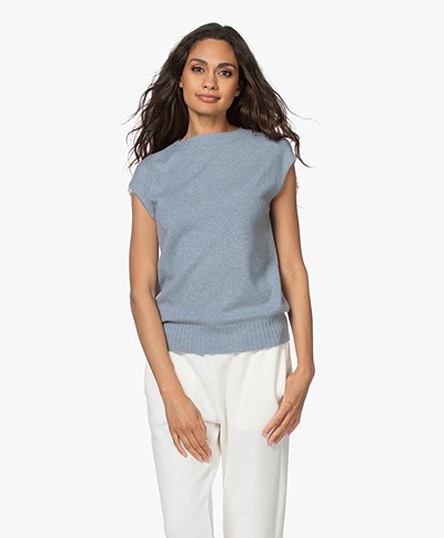 Repeat Biologisch Cashmere Spencer - Dusty Blue