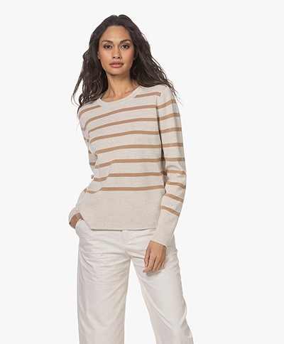 Sibin/Linnebjerg Eloise Milano Striped Sweater - Kit/Camel