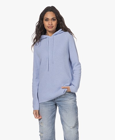 Sibin/Linnebjerg Freja Knitted Hooded Sweater - Light Denim Blue