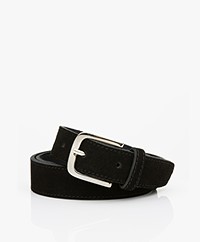 LaSalle Suede Leather Belt - Black