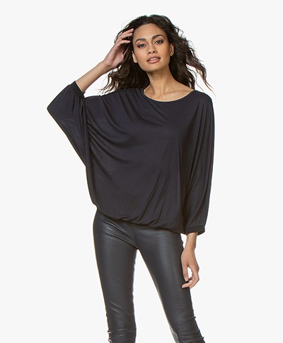 BY-BAR Joy T-shirt with Batwing Sleeves - Dark Navy