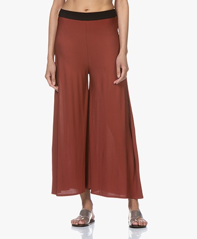 By Malene Birger Wide Leg Pants in Viscose Jersey - Red Clay