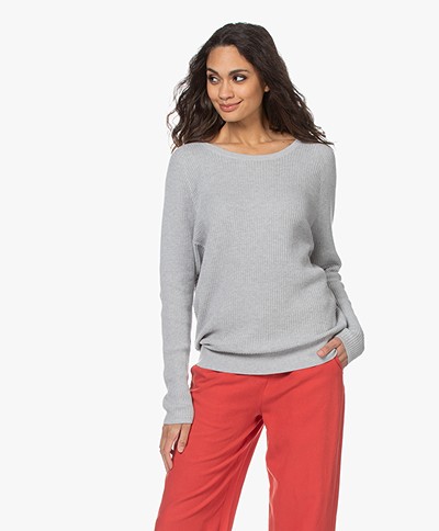 Repeat Cotton and Cashmere Sweater - Soft Grey