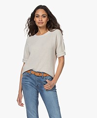 Belluna Chili Cotton Short Sleeve Sweater - Sand