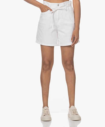 Pomandère Denim Paperbag Shorts - Optical White