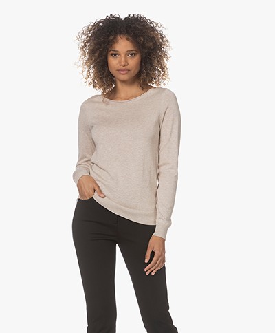 Repeat Sweater in Organic Cotton and Viscose - Beige