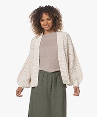 Repeat Open Chunky Knit Ajour Cardigan - Ivory