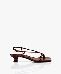 By Malene Birger Tevia Leather Heeled Sandals - Wine