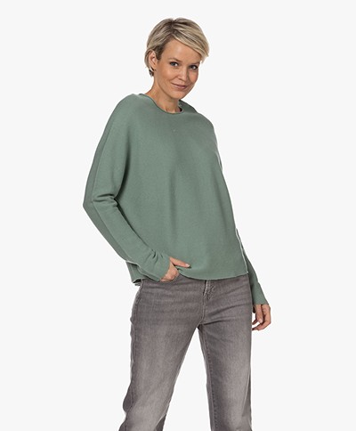 Drykorn Maila Seamless Cotton-Cashmere Sweater - Green