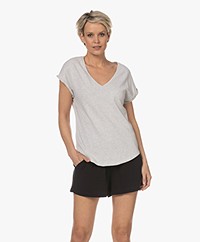 by-bar Mila Flame V-hals T-shirt - Grijs Mêlee