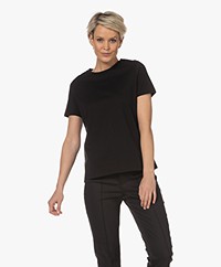 Drykorn Anisia Basic Katoenen T-shirt - Zwart 