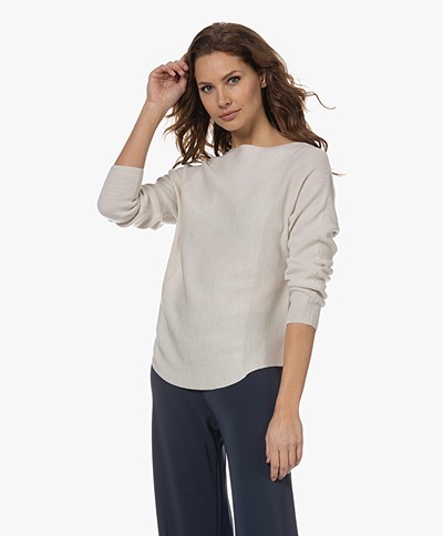 no man's land Wool Boat Neck Sweater - Marble