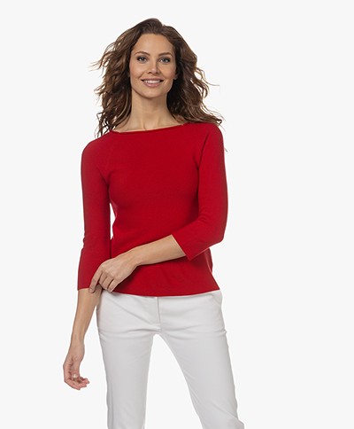 Woman by Earn Coco Modal Blend Fine Knit Sweater - Red