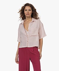 by-bar Cris Linen Short Sleeve Shirt - Cipria Pink