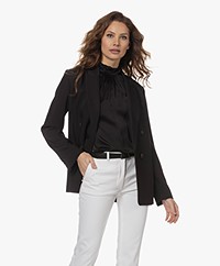 Vince Crepe Suiting Double-Breasted Blazer - Zwart