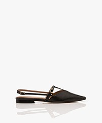 Flattered Josefin LIzzard Leather Sandals - Black