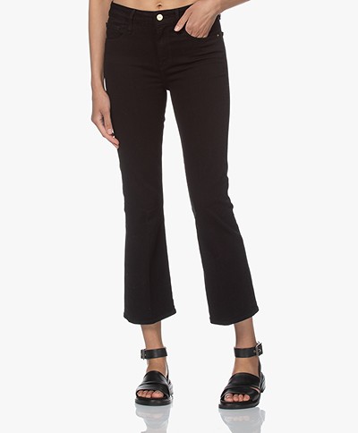 astronomi samling Optøjer FRAME Le Cropped Mini Boot Stretch Jeans - Black - crop | lcmb403 film noir