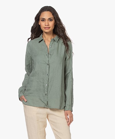 Pomandère Linen Shirt - Sage Green