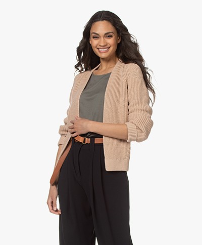 by-bar Berry Ebany Open Ribbed Cardigan - Nude