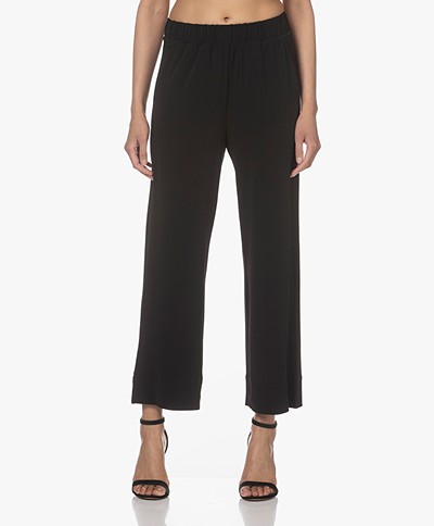 no man's land Crepe Stretch Jersey Pull-on Pants - Core Black