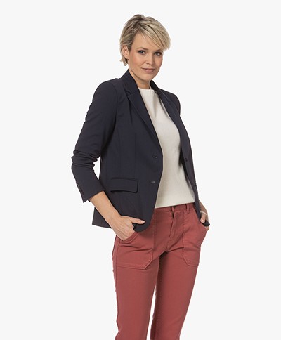 Drykorn Boulder Wolmix Blazer - Donker Navy