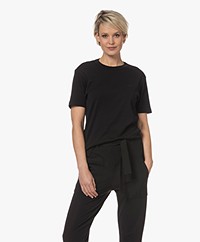 Denham Jessica Katoenen Korte Mouwen T-shirt - Zwart
