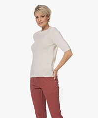 Resort Finest Cashmere Short Sleeve Sweater - Ecru