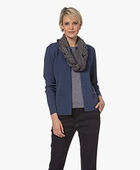 LaSalle PB. Logo Wool-Silk Scarf - Light Grey/Anthracite