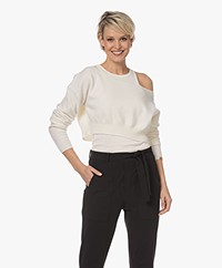 extreme cashmere N°279 Belly Cropped Boothals Trui - Snow