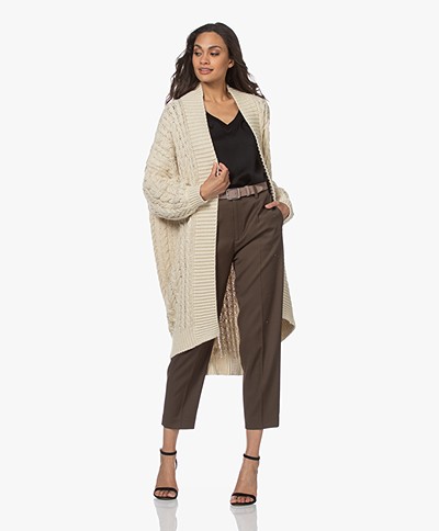 I Love Mr Mittens Chunky Cable Knit Cardigan - Ivory