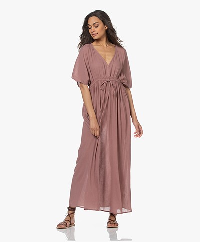 by-bar Crinkled Cotton Maxi Dress - Wood Rose