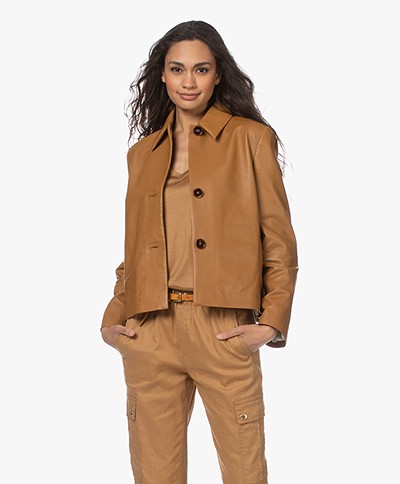 Drykorn Barbican Leather Jacket - Camel Brown