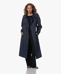 Drykorn Epwell Cotton Blend Trenchcoat - Blue