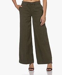 FRAME Wide Leg Tomboy Twill Pants - Washed Fatigue