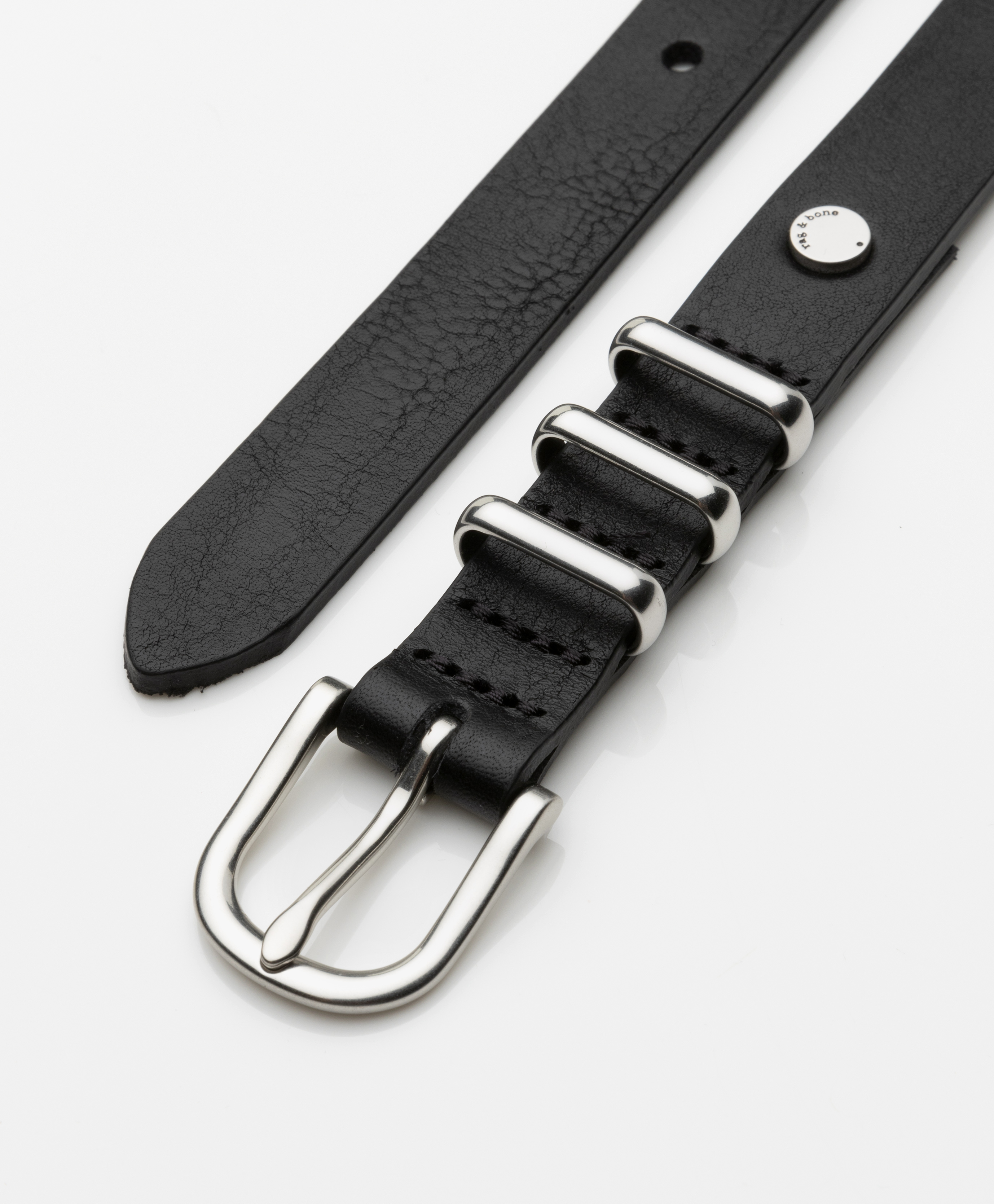 Rag & Bone Jet Leather Belt - Black - jet belt | w284195ls 1