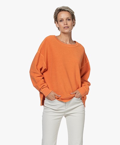 FRAME Pima Katoenen Sweatshirt - Washed Tangerine