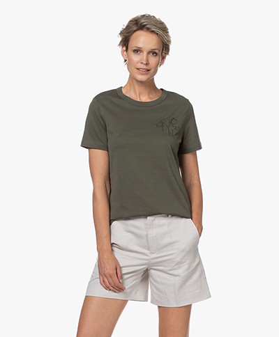 Drykorn Anisia Katoenen T-shirt - Groen