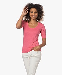 Majestic Filatures Linen Jersey T-shirt - Candy Pink