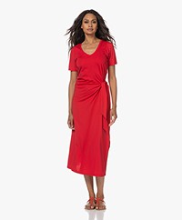 Plein Publique La Filicia Jersey Faux Wrap Dress - Bright Red