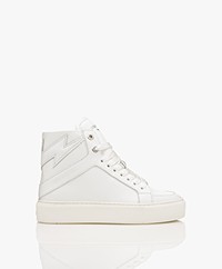 Zadig & Voltaire High Flash Leather Platform Sneakers - White