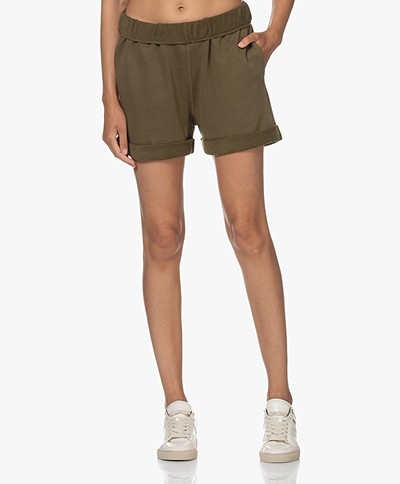 FRAME Rolled Up French Terry Bio Short - Washed Moss 